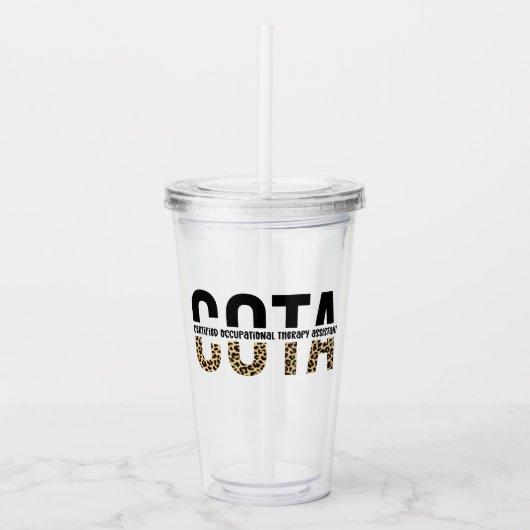 COTA Certified Occupational Therapy Assistant Acryl Drinkbeker (Voorkant)