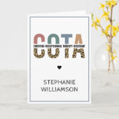 COTA Certified Occupational Therapy Assistant Kaart (Gele Bloem)