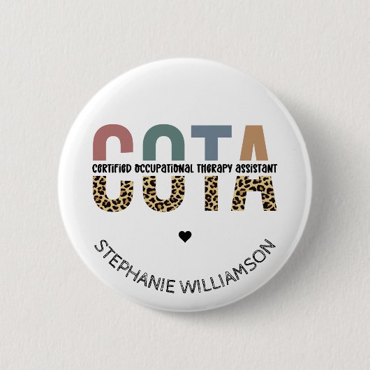 COTA Certified Occupational Therapy Assistant Ronde Button 5,7 Cm (Voorkant)