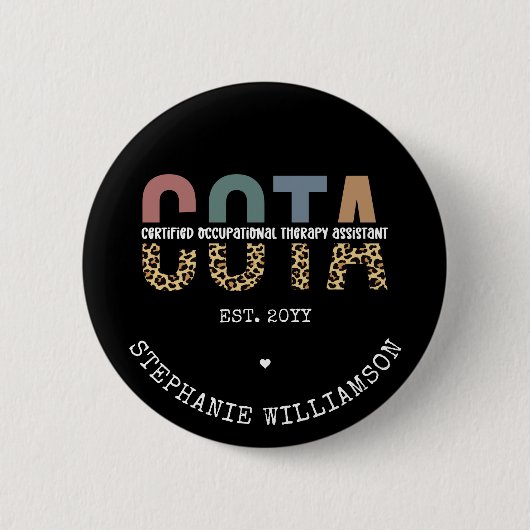 COTA Certified Occupational Therapy Assistant Ronde Button 5,7 Cm (Voorkant)