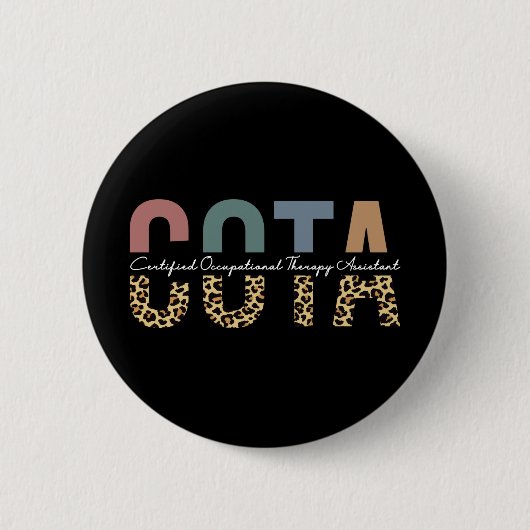 COTA Certified Occupational Therapy Assistant Ronde Button 5,7 Cm (Voorkant)