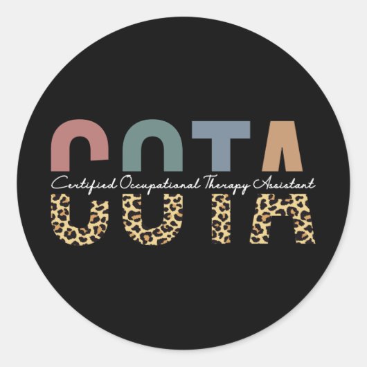 COTA Certified Occupational Therapy Assistant Ronde Sticker (Voorkant)