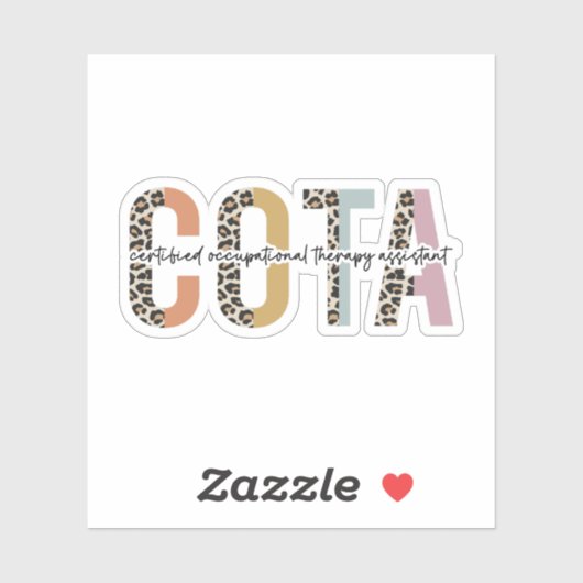 COTA Certified Occupational Therapy Assistant Sticker (Vel)