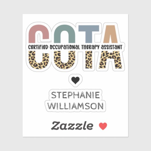 COTA Certified Occupational Therapy Assistant Sticker (Vel)