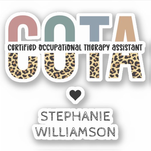 COTA Certified Occupational Therapy Assistant Sticker (Voorkant)