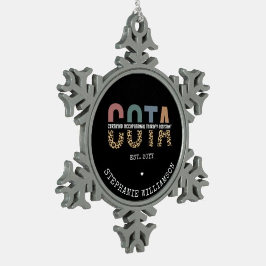 COTA Certified Occupational Therapy Assistant Tin Sneeuwvlok Ornament (Links)
