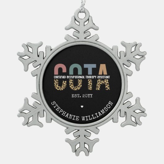 COTA Certified Occupational Therapy Assistant Tin Sneeuwvlok Ornament (Voorkant)
