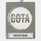 COTA Certified Occupational Therapy Assistant Verzilverd Banner Ornament (Voorkant)