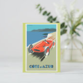 Cote A Azur Vintage Reisposter Briefkaart (Staand voorkant)
