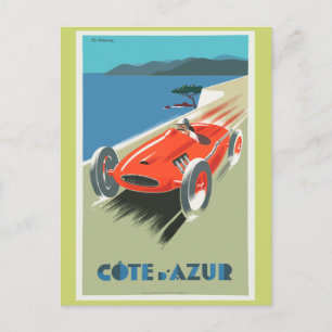 Cote A Azur Vintage Travel Poster Briefkaart