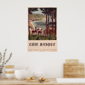Côte Basque Antieke Reisposter Poster (Keuken)