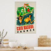 Côte Basque, Frankrijk, Travel Poster (Keuken)