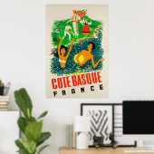 Côte Basque, Frankrijk, Travel Poster (Thuiskantoor)