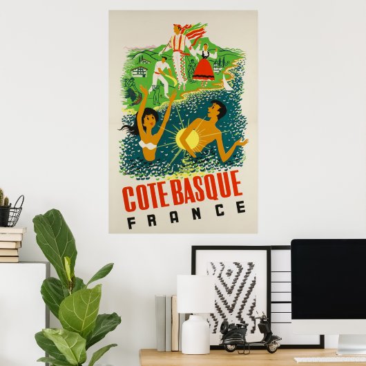 Côte Basque, Frankrijk, Travel Poster (Thuiskantoor)