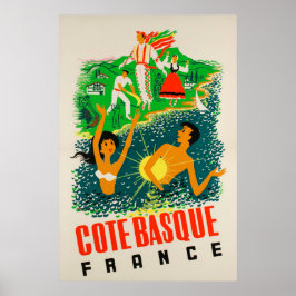 Côte Basque, Frankrijk, Travel Poster