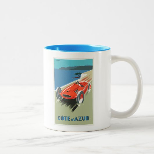 Cote d Azur Frans vintage Reisposter als Mok (Rechts)