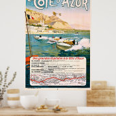 Cote D' Azur, Franse riviera, bootrace, Frankrijk Poster (Keuken)