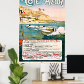 Cote D' Azur, Franse riviera, bootrace, Frankrijk Poster (Thuiskantoor)