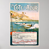 Cote D' Azur, Franse riviera, bootrace, Frankrijk Poster (Voorkant)