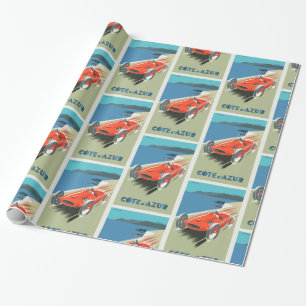 Cote d Azur Franse vintage Reisposter Cadeaupapier