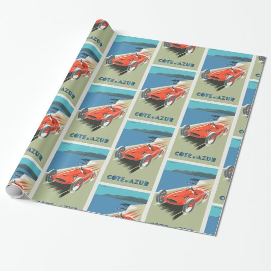 Cote d Azur Franse vintage Reisposter Cadeaupapier (Uitgerold)