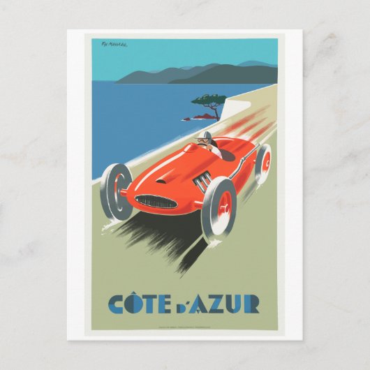 Cote D Azur Vintage Travel Poster Briefkaart (Voorkant)