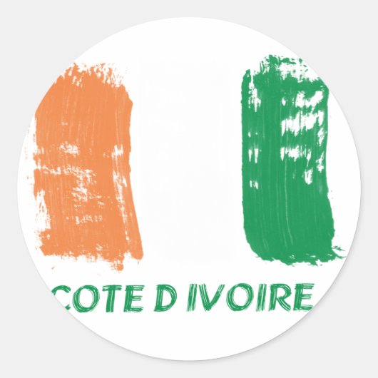 Cote D' Ivore Vlagontwerp Ronde Sticker (Voorkant)