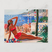  Cote D'Azur Beach Girl Briefkaart (Voorkant)