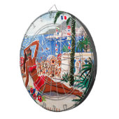  Cote D'Azur Beach Girl Dartbord (Voorkant Rechts)