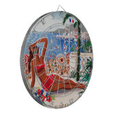  Cote D'Azur Beach Girl Dartbord (Voorkant Links)