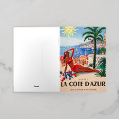  Cote D'Azur Beach Girl Folie Wenskaart (Buiten Laag)