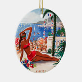  Cote D'Azur Beach Girl Keramisch Ornament (Rechts)