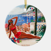  Cote D'Azur Beach Girl Keramisch Ornament (Voorkant)