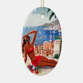  Cote D'Azur Beach Girl Keramisch Ornament (Rechts)