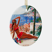  Cote D'Azur Beach Girl Keramisch Ornament (Rechts)