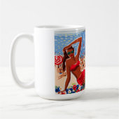  Cote D'Azur Beach Girl Koffiemok (Links)