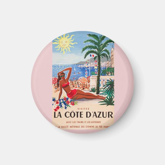  Cote D'Azur Beach Girl Magneet (Voorkant)