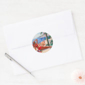  Cote D'Azur Beach Girl Ronde Sticker (Envelop)