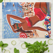  Cote D'Azur Beach Girl Theedoek (Gevouwen)