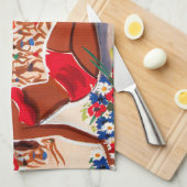  Cote D'Azur Beach Girl Theedoek (Quarter Fold)