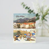 Côte d'Azur, briefkaart met een druktemeter (Staand voorkant)