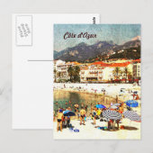 Côte d'Azur, briefkaart met een druktemeter (Voorkant / Achterkant)