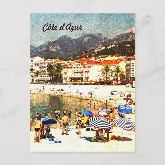 Côte d'Azur, briefkaart met een druktemeter (Voorkant)