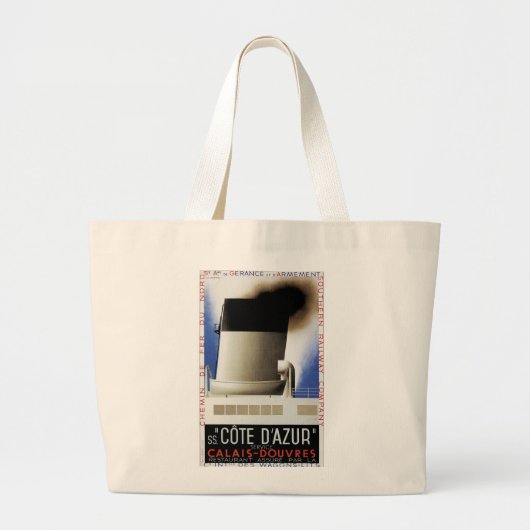 Cote D'Azur Channel Ferry Grote Tote Bag (Voorkant)