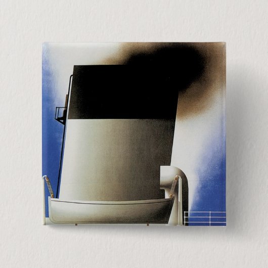 Cote D'Azur Channel Ferry Vierkante Button 5,1 Cm (Voorkant)