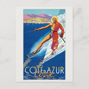 Côte d'Azur Corse France Vintage Poster 1930 Briefkaart