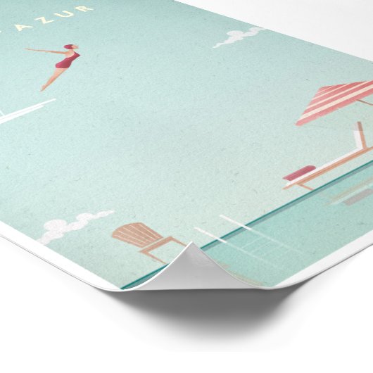 Côte d'Azur -duikboot Poster (Hoek)