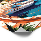 Cote d'Azur France Art vintage reisillustratie Poster (Hoek)