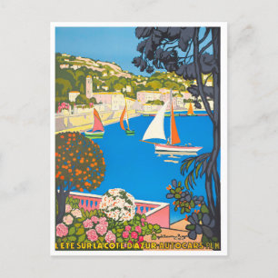 Cote d'Azur France vintage-reis Briefkaart