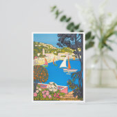 Cote d'Azur France vintage-reis Briefkaart (Staand voorkant)